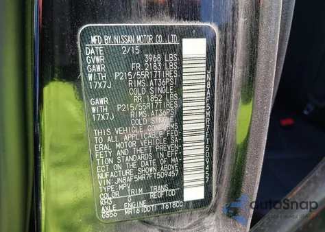 2015 Nissan Juke Sl from USA, damaged, VIN JN8AF5MR7FT509457